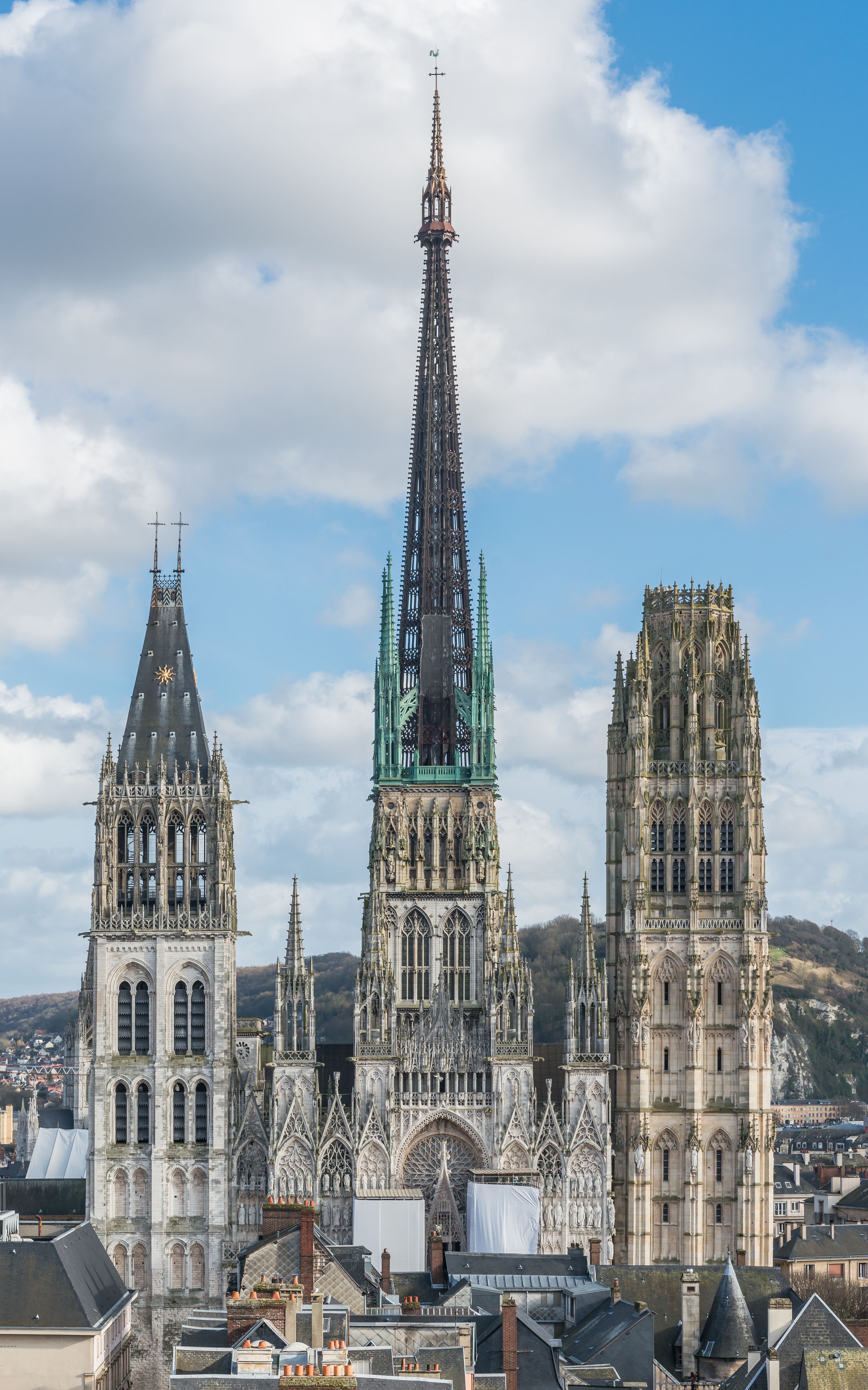 Rouen Cathedral as seen from Gros Horloge