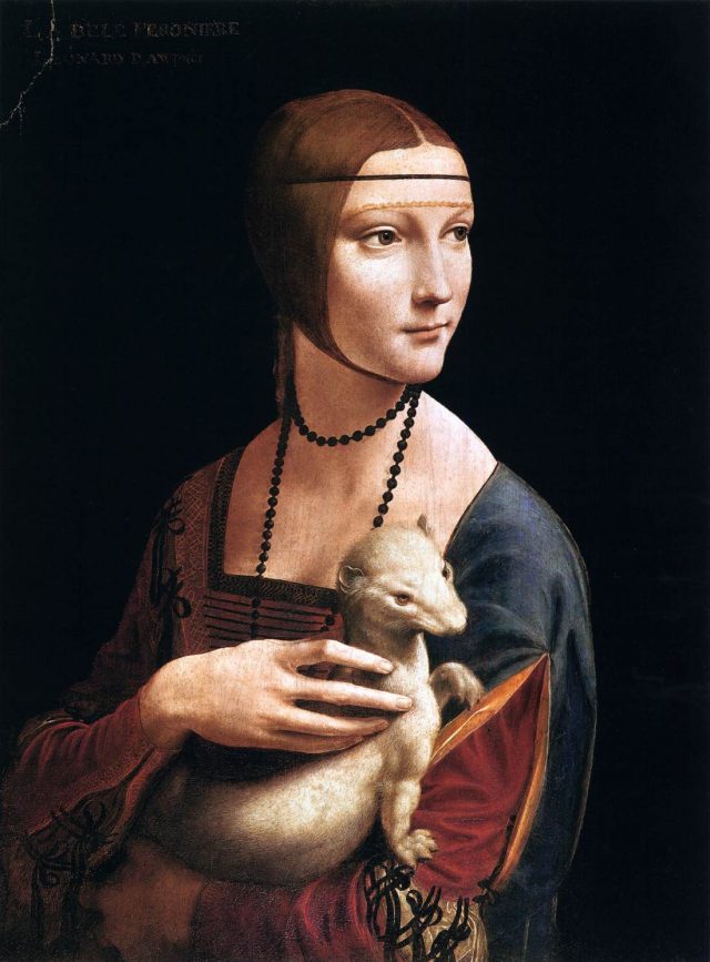 Portret Cecilie Gallerani, Dame s hermelinom, Leonardo da Vinci, 1488-1490, Muzeum Czartoryskich, Krakov | Foto: Wikimedia