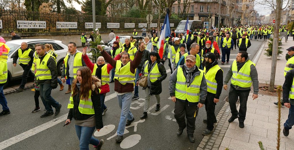 Manifestation du mouvement des gilets jaunes, à Belfort, le 01 décembre 2018.