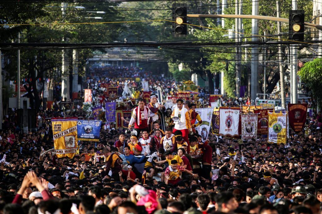 Filipino devotees join the annual Catholic procession of the Black Nazarene during its feast day in Manila Filipino devotees join the annual Catholic procession of the Black Nazarene during its feast day in Manila, Philippines, January 9, 2020. REUTERS/Eloisa Lopez ELOISA LOPEZ