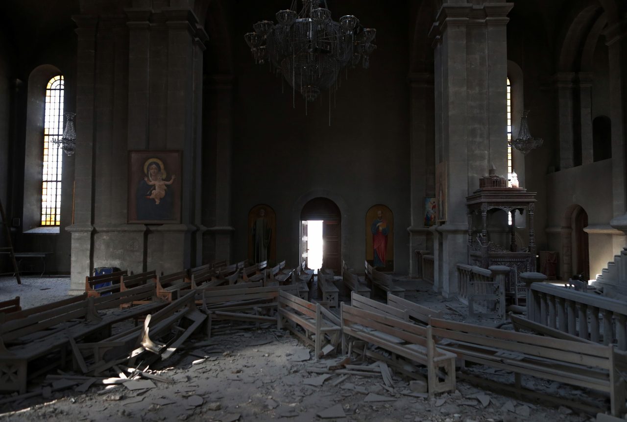 Unutrašnjost katedrale nakon napada/Foto: Vahram Baghdasaryan/Reuters