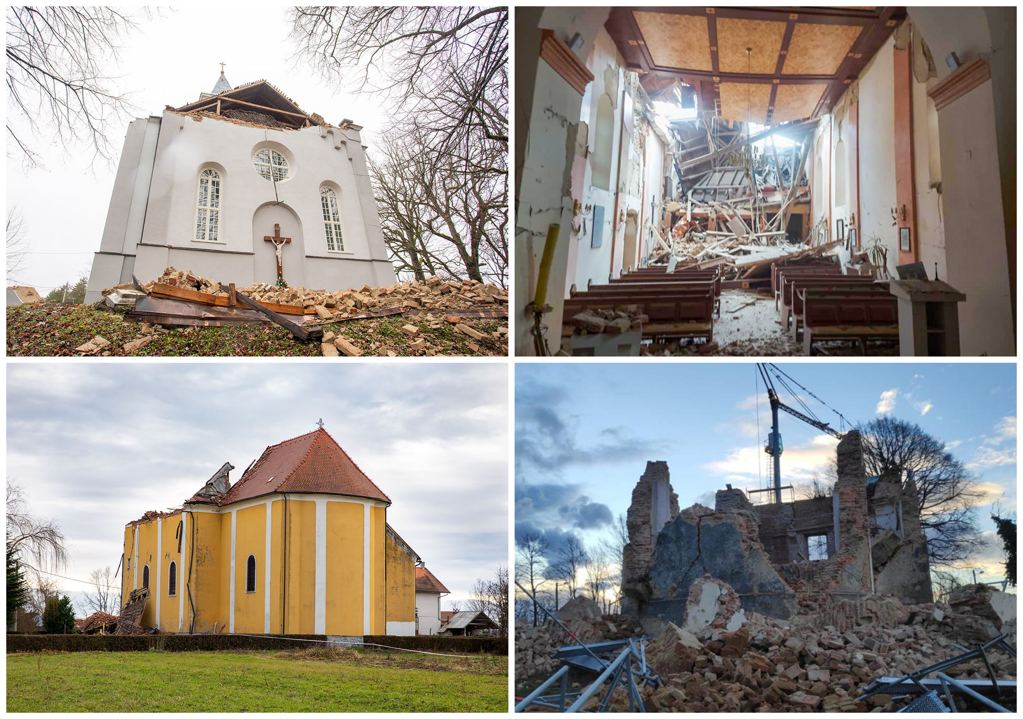 uništene crkve, srušene crkve, oštećene crkve, potres u Petrinji, sisačka biskupija