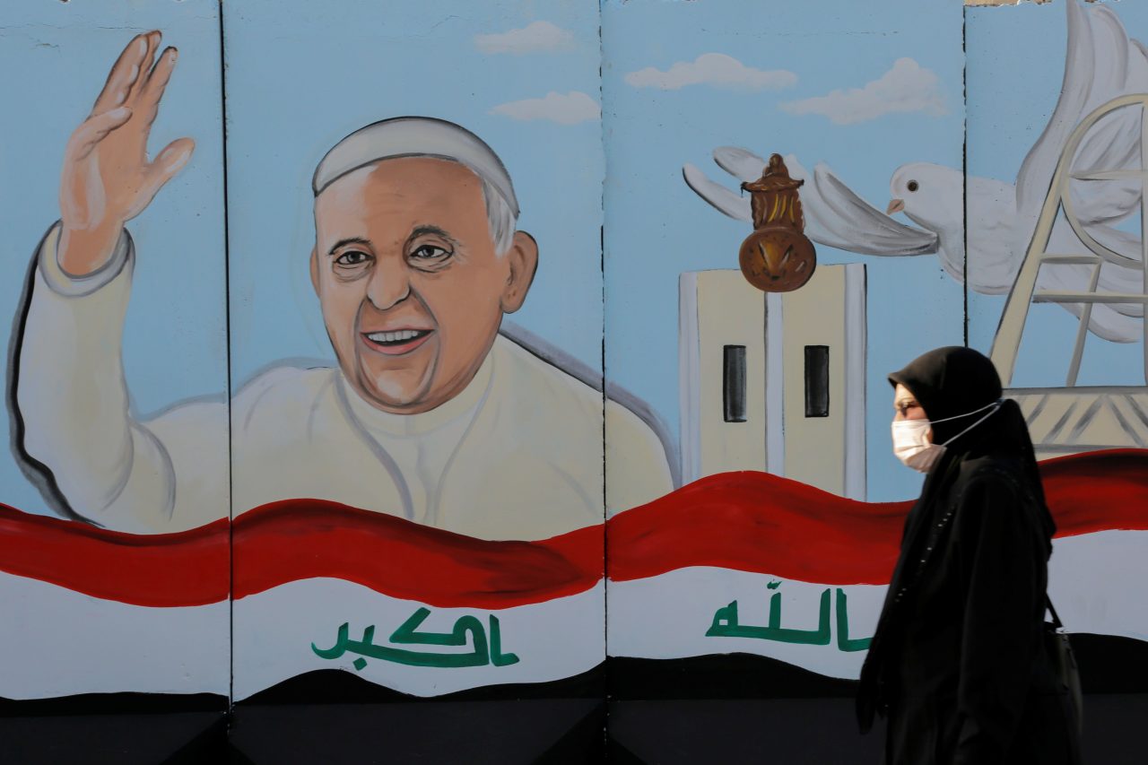Mural posvećen papi Franji u Bagdadu/Foto: REUTERS/Teba Sadiq