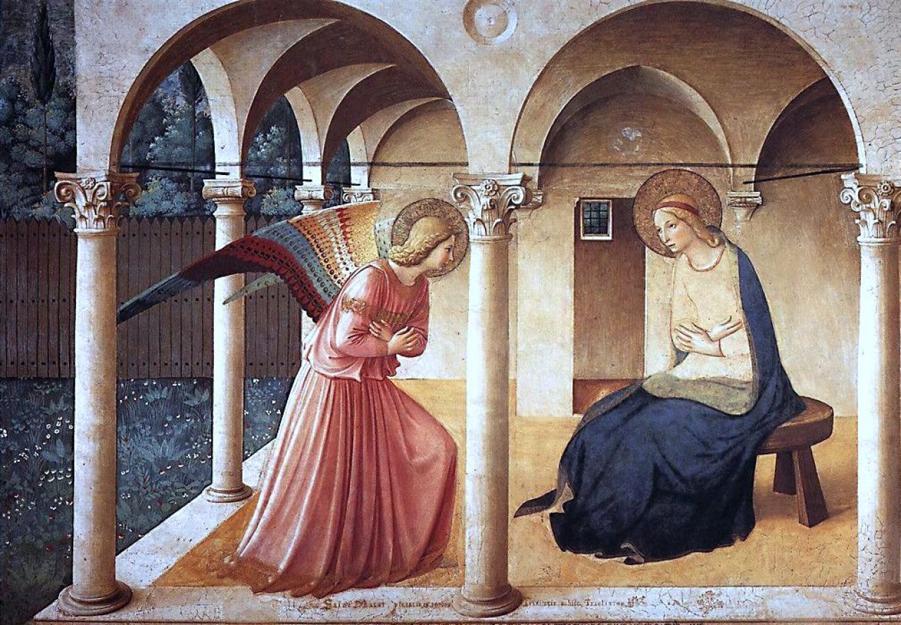 Navještenje. Fra Angelico, CC BY 2.0 , via Wikimedia Commons