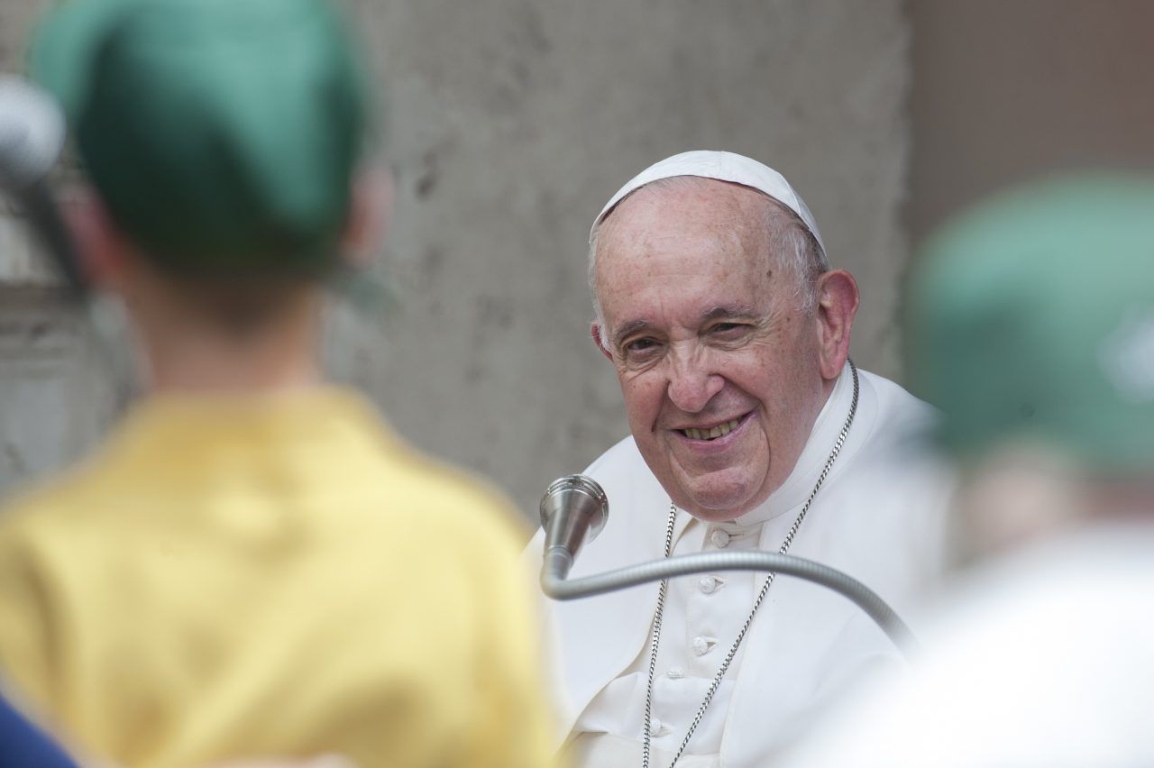 Papa na susretu s djecom/Foto: Massimiliano Migliorato/CPP/IPA