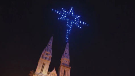 dron show iznad katedrale, zvijezda iznad zagrebačke katedrale