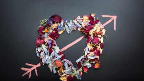 heart shaped flower arrangement