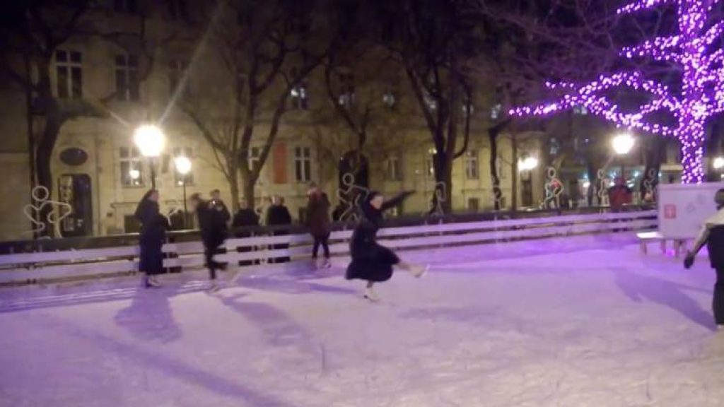 Slovakian nun Maria Pavla Hudacekova shows off her ice skating skills.